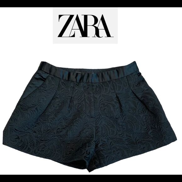 ZARA black quilted fabric dress shorts Sz S - Picture 9 of 9